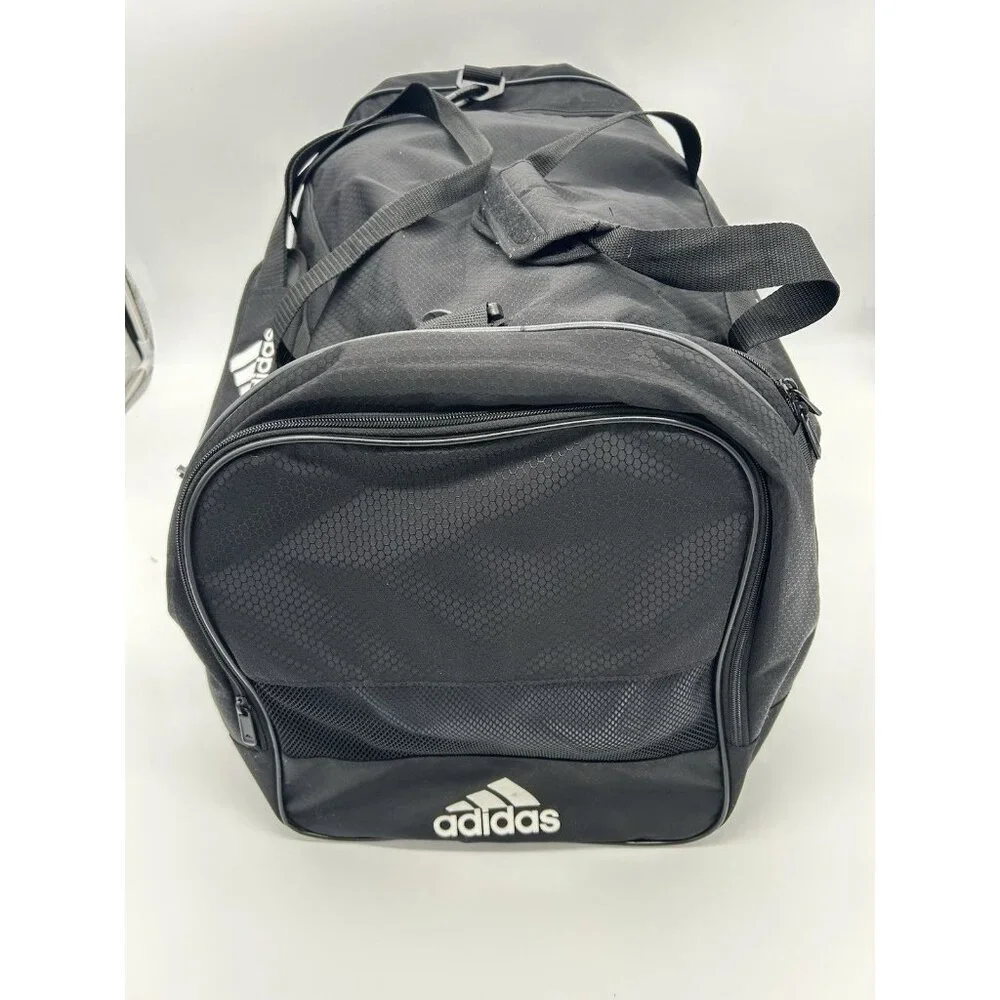 adidas Black Duffel Bag with White Logo